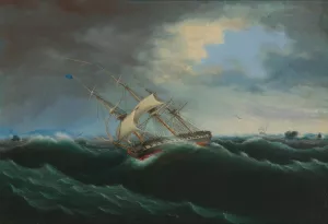 The Constitution by Thomas Birch Oil Painting