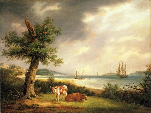 Main Product Photo of The Narrows, New York Bay Painting by Thomas Birch
