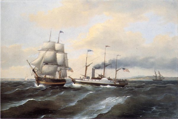 Main Product Photo of The Steamsailor Benjamin Franklin Painting by Thomas Birch
