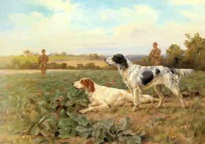 In The Field, Shooting by Thomas Blinks Oil Painting