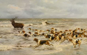 The Chase by Thomas Blinks Oil Painting