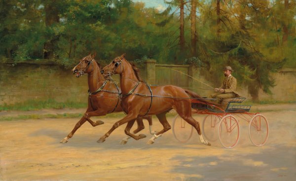 Main Product Photo of Walter Winans driving a carriage  Painting by Thomas Blinks