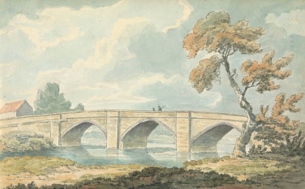 Catterick Bridge by Thomas Bradshaw - Hand-Painted Oil Painting Reproduction