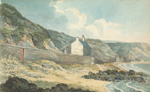 Houses on a Rocky shoreline Oil painting by Thomas Bradshaw