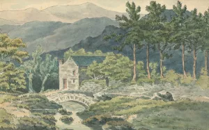 Two Houses Along a Roadside in the Mountains by Thomas Bradshaw Oil Painting