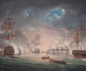 The Bombardment Of Algiers, 27 August 1816 by Thomas Buttersworth Oil Painting