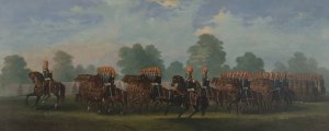 Boston Light Dragoons on the Common by Thomas C. Savory Oil Painting