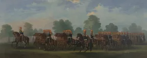 Boston Light Dragoons on the Common by Thomas C. Savory Oil Painting