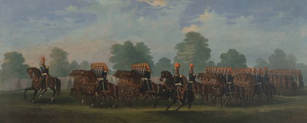 Boston Light Dragoons on the Common  by Thomas C. Savory - Hand-Painted Oil Painting Reproduction