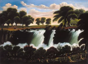 Genesee Falls, Rochester Oil painting by Thomas Chambers