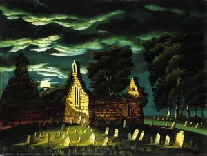 Old Sleepy Hollow Church Oil painting by Thomas Chambers