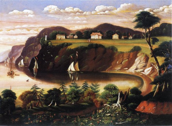 Sailing on the Hudson River by Thomas Chambers - Hand-Painted Oil Painting Reproduction