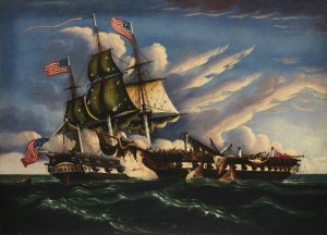 The Constitution and the Guerriere by Thomas Chambers Oil Painting