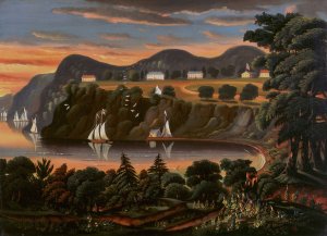 View of Hudson River at West Point by Thomas Chambers Oil Painting