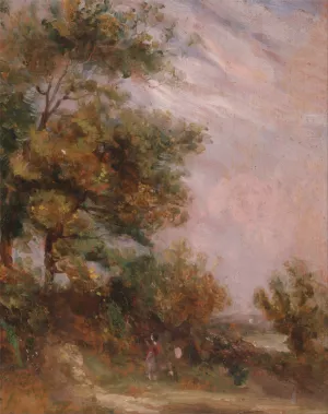 Landscape with Trees and a Figure by Thomas Churchyard Oil Painting