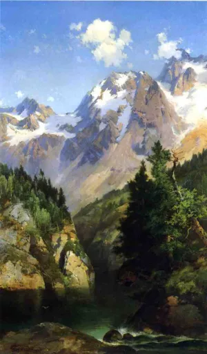 A Rocky Mountain Peak, Idaho Territory painting by Thomas Cole