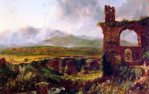 A View Near Tivoli Morning by Thomas Cole - Hand-Painted Oil Painting Reproduction