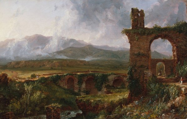Main Product Photo of A View near Tivoli  Painting by Thomas Cole