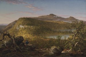 A View of the Two Lakes and Mountain House, Catskill Mountains, Morning by Thomas Cole Oil Painting