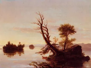 American Lake Scene by Thomas Cole - Oil Painting Reproduction