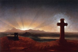 Cross at Sunset Oil painting by Thomas Cole