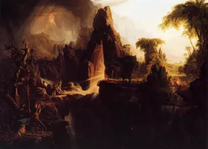 Expulsion from the Garden of Eden Oil painting by Thomas Cole