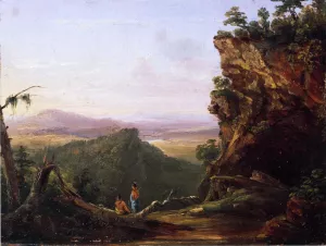 Indians Viewing Landscape by Thomas Cole - Oil Painting Reproduction
