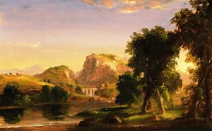 Italian Landscape by Thomas Cole Oil Painting
