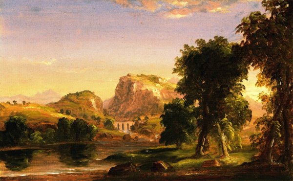 Italian Landscape by Thomas Cole - Hand-Painted Oil Painting Reproduction