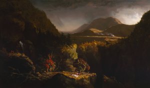 Landscape with Figures; A Scene from 'The Last of the Mohicans' by Thomas Cole Oil Painting