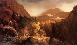 Landscape with Figures: A Scene from 'The Last of the Mohicans' by Thomas Cole Oil Painting