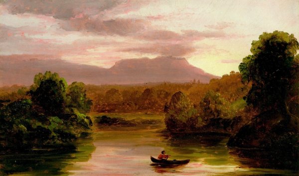 Main Product Photo of On Catskill Creek, Sunset Painting by Thomas Cole