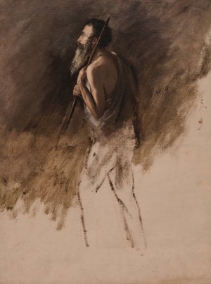 Study for Standing Shepherd by Thomas Cole Oil Painting