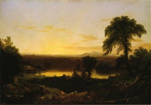 Summer Twilight: A Recollection of a Scene in New England by Thomas Cole Oil Painting