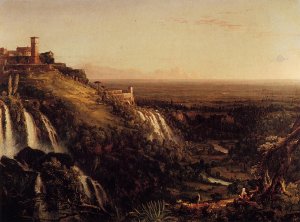 The Cascatelli, Tivoli, Looking Towards Rome by Thomas Cole Oil Painting