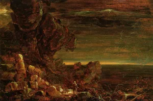 The Cross and the World: Study for 'The Pilgrim of the World at the End of His Journey' by Thomas Cole Oil Painting