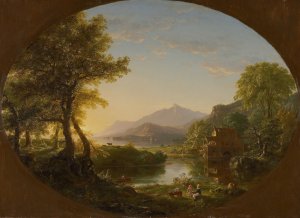 The Mill, Sunset by Thomas Cole Oil Painting