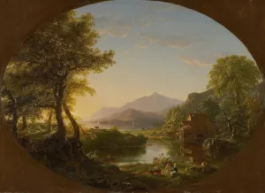 The Mill, Sunset by Thomas Cole Oil Painting