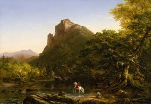 The Mountain Ford by Thomas Cole Oil Painting