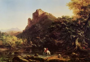 The Mountain Ford by Thomas Cole Oil Painting