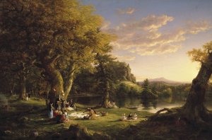 The Pic-Nic by Thomas Cole Oil Painting