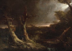 Tornado in an American Forest by Thomas Cole Oil Painting
