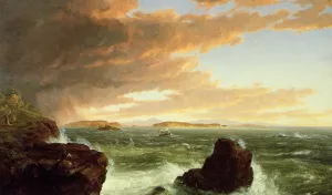View Across Frenchman's Bay from Mount Desert Island, After a Squall by Thomas Cole - Oil Painting Reproduction