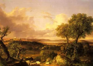 View of Boston painting by Thomas Cole