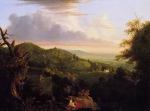 View of Monte Video, Seat of Daniel Wadsworth, Esq. by Thomas Cole Oil Painting
