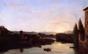 View of the Arno by Thomas Cole Oil Painting