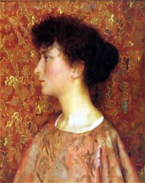 Study of a Young Woman by Thomas Cooper Gotch Oil Painting