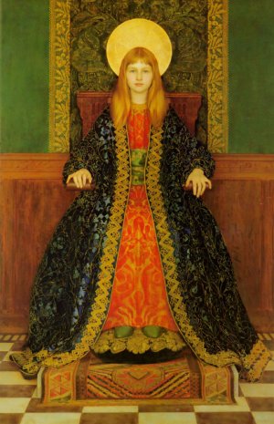 The Child Enthroned by Thomas Cooper Gotch Oil Painting