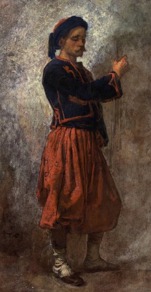 A Zouave by Thomas Couture Oil Painting