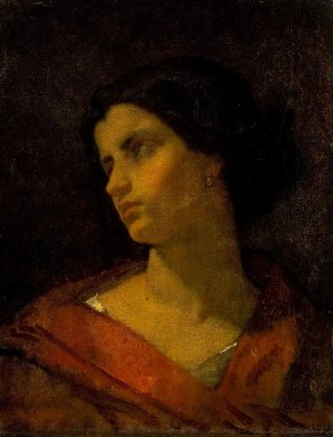 Head Of A Woman, Study by Thomas Couture Oil Painting